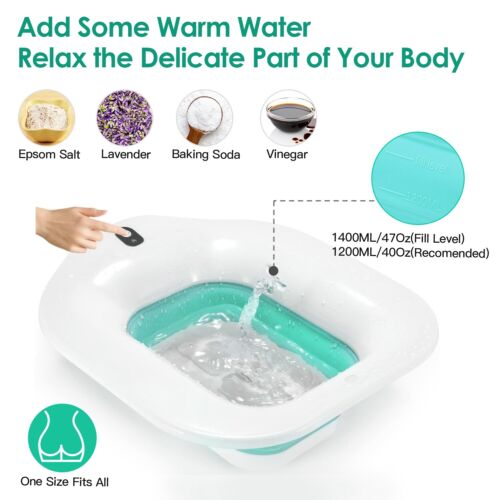 Electric Sitz Bath for Toilet Seat Hemorrhoids Postpartum Care Tub Battery Power - Picture 10 of 12
