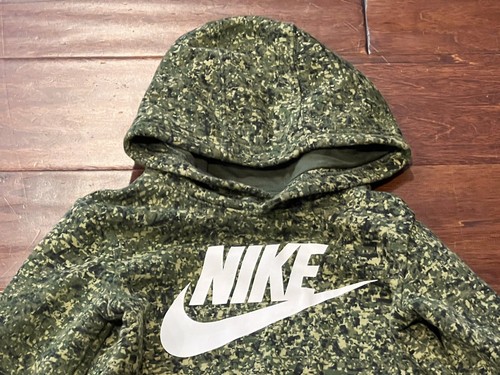 Nike Green Black Digital Camo Boys 4 XS Jogger Pants Hoodie 2 Piece Track Suit - Picture 4 of 17