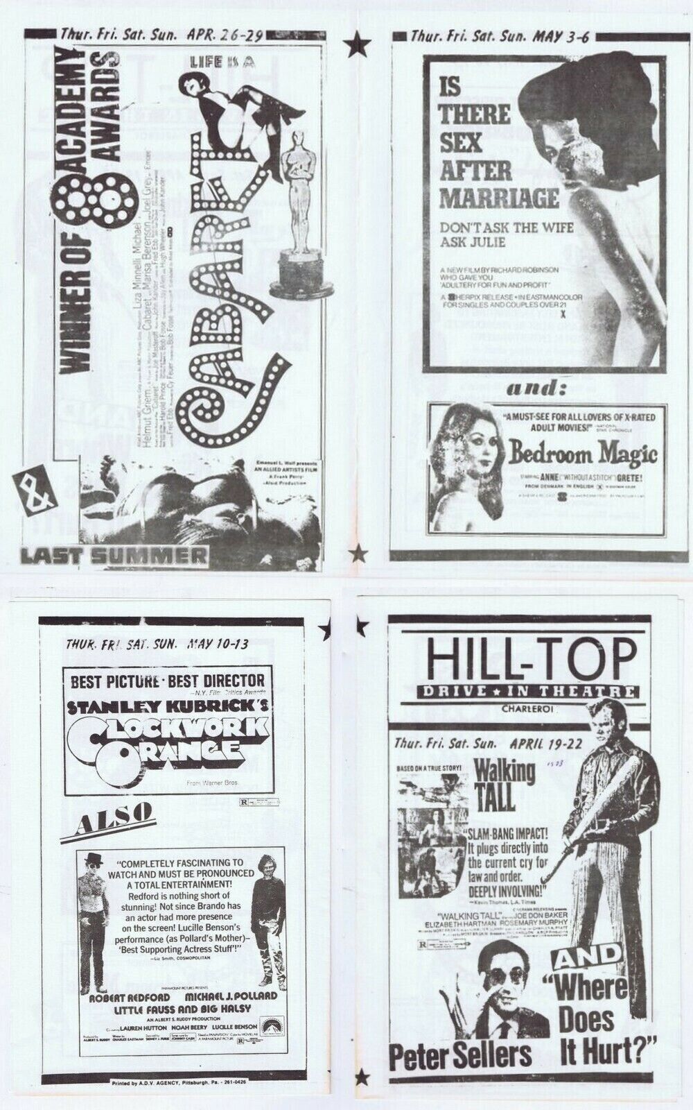 VINTAGE 1973 Hill Top Drive In Theatre