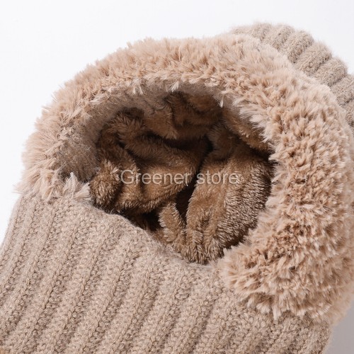 Winter Lady Thermal Plush Fur Scarf Face Mask Neck Warmer Snood Hood Hat Beanies - Picture 7 of 24