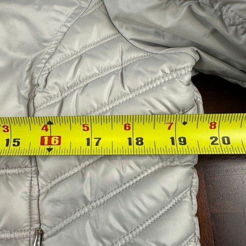 GUESS Los Angeles Silver Puffer Jacket Ecopelliccia Cappuccio Cappotto Invernale L/G - Foto 6 di 11