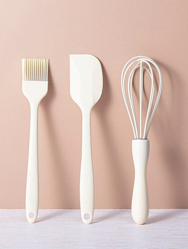 3PCS Silicone Baking Tool Set Whisk Spatula Brush Non-Stick Kitchen Utensils - Picture 5 of 9