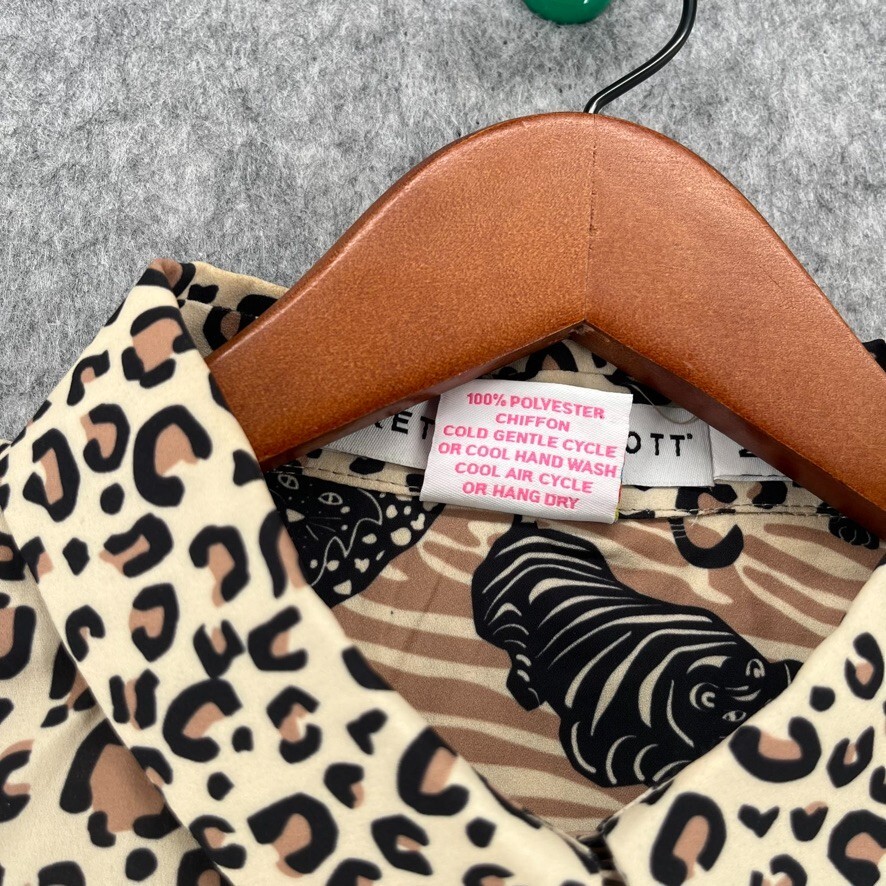 Gretchen Scott Leopard Print Button Up Blouse Wom… - image 7
