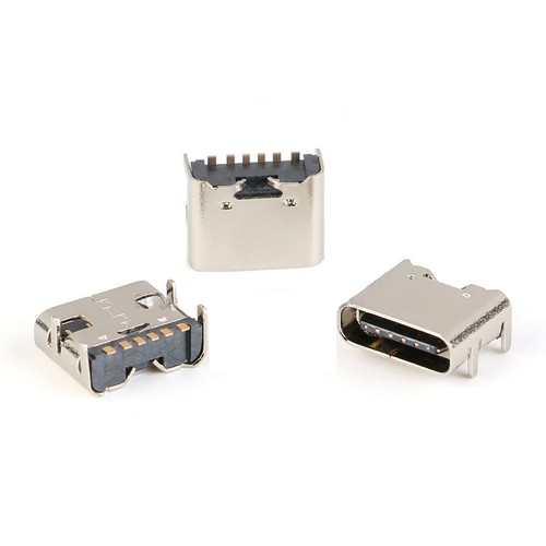 5Pcs USB-3.1 Type-C Female Socket Jack Connector SMD Port 6-P High Current Fast - Picture 1 of 3