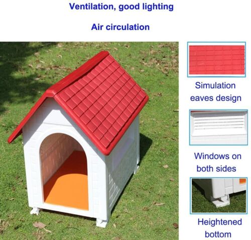 Plastic Dog Kennel Pet Cat House Weatherproof Indoor Outdoor Animal Shelter New - Picture 17 of 20