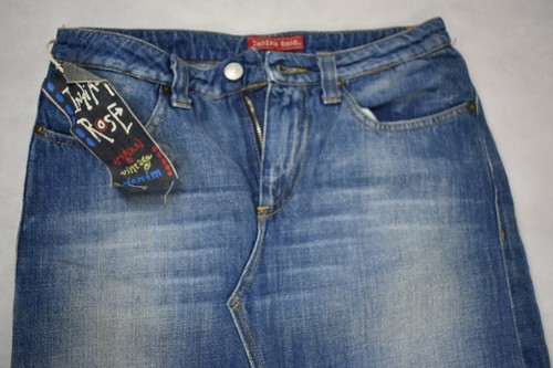 Long denim skirt for women flared long skirts low waist vintage S 40 42 - Picture 5 of 8