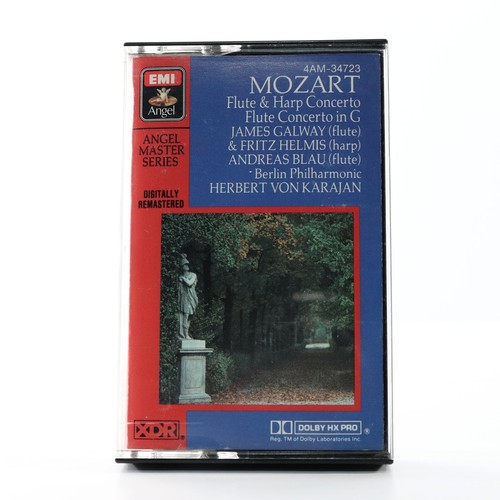 Mozart Flute Harp Concerto, Herbert Von Karajan (Cassette Tape, 1985, EMI Angel)