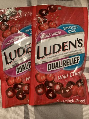 Ludens Wild Cherry Cough Drops Dual Relief ~ 50 Count ~ Exp. 10/2021