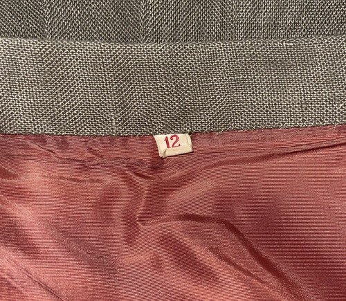 Mary Quant Skirt Suit 12 Green Moygashel Linen Mother Of Pearl Buttons Wing - Picture 5 of 9