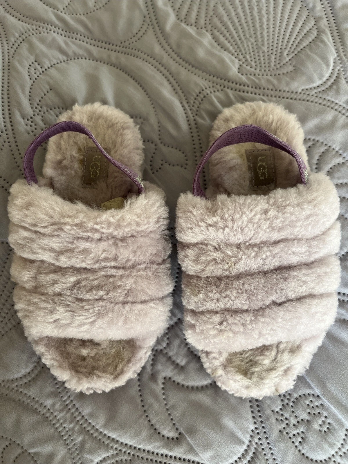 UGG sandalo bambina pelliccia sintetica VIOLA taglia USA 2