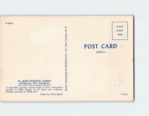Postal Iglesia Episcopal St. James Burkehaven New Hampshire EE. UU. - Imagen 2 de 2