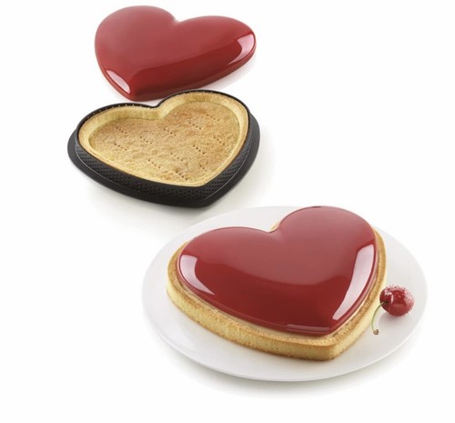Silikomart Kit Tarte Mon Amour Heart Mold Cake Ring Dessert Bakeware Italy NEW - Picture 3 of 3