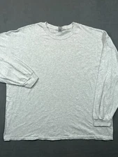 Gilden T Shirt Adult 3XL Gray Crew Tee Casual Long Sleeve Mens 