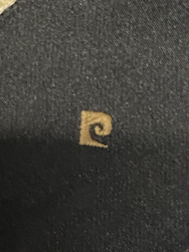 Pierre Cardin Vintage Designer Tie Black Gold Necktie Pattern Wedding Business - Picture 3 of 7