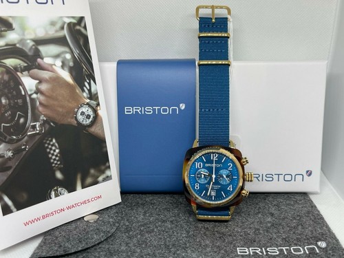 Briston Clubmaster Chronograph Peacock Blue Dial Watch NEW 19140.PYA.T.31.NBD - Picture 3 of 4