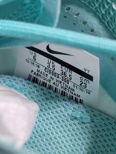 Nike Air Vapormax 2019 Teal Tint Tropical Twist CI9903-300 Sz 6 - Picture 9 of 12