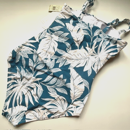 10D Profile by Gottex Malaya D-Cup Sweetheart Swimsuit UW Teal White Print - Picture 5 of 8