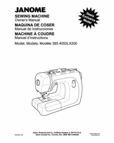 Máquina de coser Janome 4052LX manual de instrucciones ENVÍO GRATUITO - Imagen 1 de 1