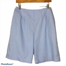 Vintage 70s High Waist Shorts, Blue High Rise Mom Shorts, Yoke Front Back Zipper