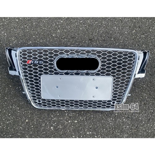 1X Chrome Honeycomb Front Bumper Grille Grill For Audi A5 S5 2008-2011 RS5 Style - Picture 2 of 4