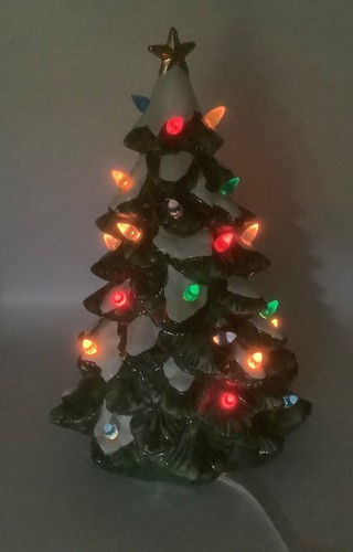 Vintage Ceramic Christmas Tree with Lights- 13” high-Very Good Condition - Picture 6 of 10