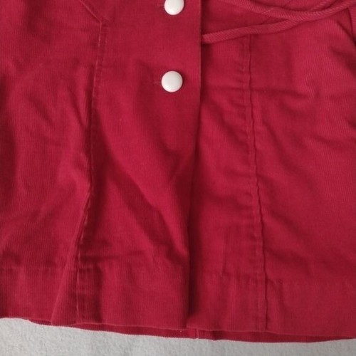 Vtg 80s Classic Red Girls Coat sz 5 w Bonnet Fleece Lined Festive Jacket - Picture 5 of 13