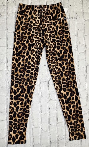 New Womens BUTTERY SOFT BROWN BLACK LEOPARD ANIMAL LEGGINGS ONE SIZE S M L 1X 2X - Picture 3 of 7