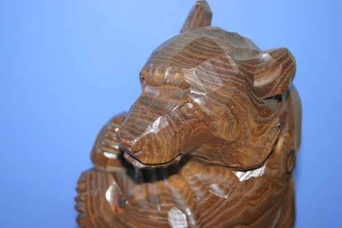 Wooden the bear is playing golf! Baseball?  AINU HOKKAIDO JAPAN 156 - Bild 6 von 7
