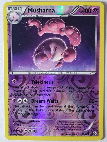 Carta Pokémon Cruzada Fronteras REVERSE HOLO Musharna 69/149 VLP / CASI NUEVA - RARA - Imagen 1 de 2