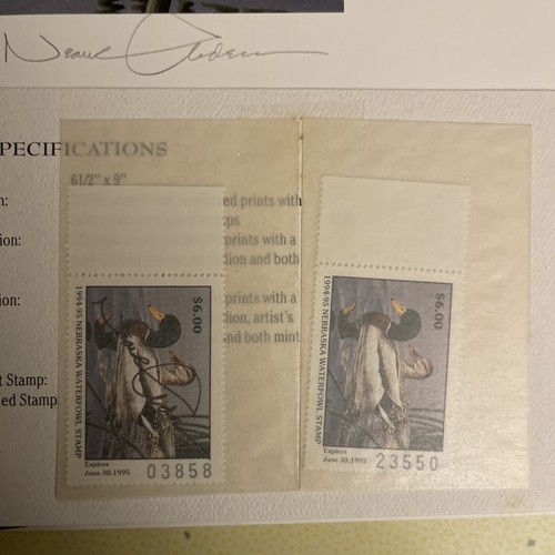 1994 Nebraska LE S/N Duck Print by Arthur Anderson & Artist Signed Stamp - Bild 3 von 4