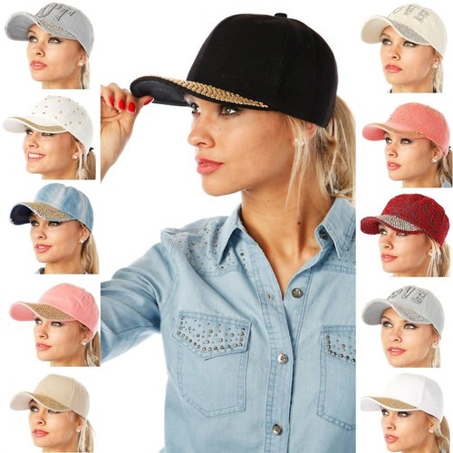 902 Spikes Studded Stones Snap Back Cap Baseball Dancer Hip Hop Punk Rock Hats - Picture 1 of 10