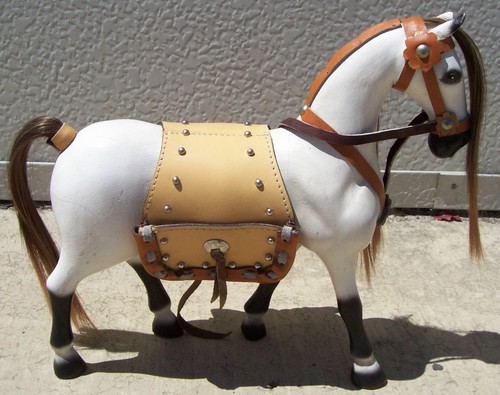 Horse, Hand Carved Wood, Leather Saddle Holds Business Cards, 12" tall, sns120 - Picture 4 of 5