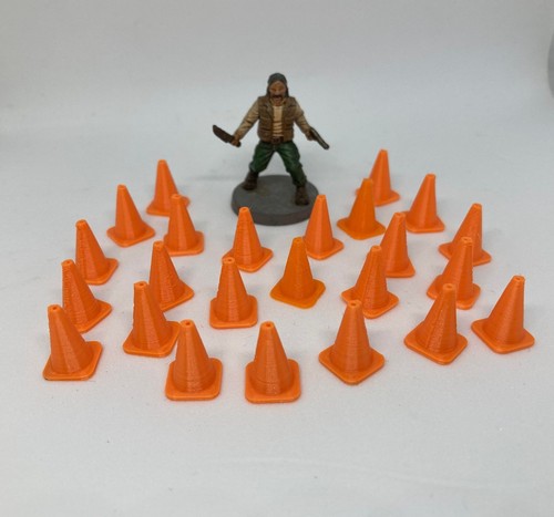 Traffic Cones Pylons 28mm Scatter Terrain x24 Tabletop Wargame Zombie Apocalypse - Picture 2 of 4