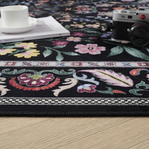 Runner Rug Washable Kitchen 2'6''x8' Rug for Entryway Indoor Floral Non-Slip ... - Picture 8 of 8