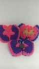 Crochet Refrigerator Magnet 3 Butterflies NEW Handmade PURPLE/PINK 4x3 in