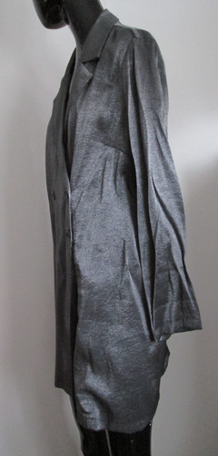 NWT BCBGeneration Size M Black Metallic Viscose Blend Double Breasted Jacket - Picture 4 of 7