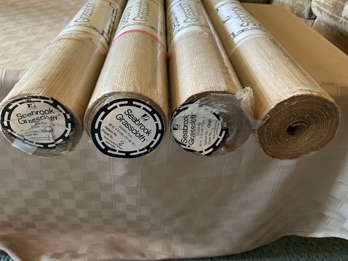SEABROOK GRASSCLOTH WALLPAPER LOT OF (4) ROLLS Pattern GR367 - 72 Sq Ft Each - Picture 3 of 4