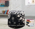 Hippie Gypsy Pouf Ottoman Vintage Mandala Indian Stool Cover Ethnic Decor