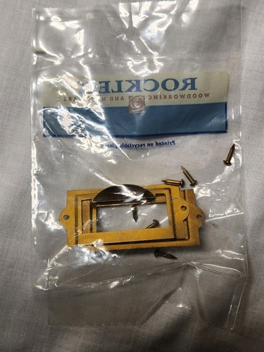 Posten 9 Packungen mit 2 Messing versilbert Etikettenhalter Schublade Ziehen Karte Katalog Schrank  - Bild 2 von 3