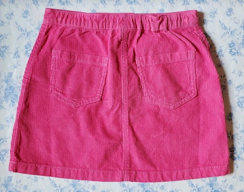 Mini Boden Girl's Size 8-9Y Pink Corduroy Multicolor Button Front Skirt NWT - Picture 2 of 6