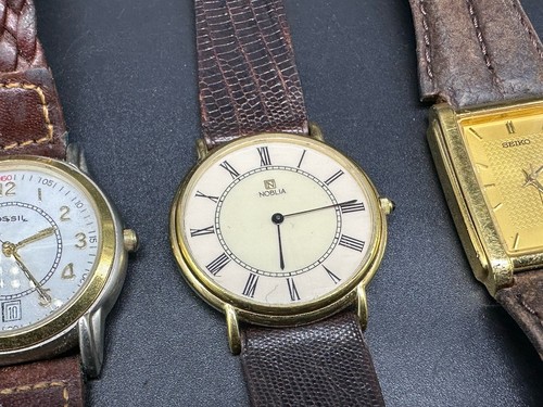 VTG Seiko Tank Men’s Watch, Noblia & Fossil Watch Lot Untested - Picture 3 of 10