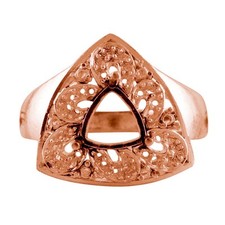 Semi Mount Trillion 8MM Faceted Cut Ring Sterling Silver Jewelry