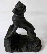 Heredities L Spouse Boxer Dog Book End Black Colour Resin
