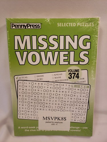 Penny Press Missing Vowels Pack of 8 Volumes 371-378 - Picture 1 of 8