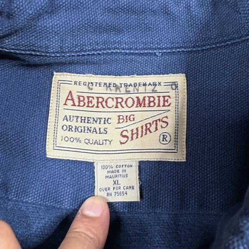 Vintage Abercrombie & Fitch The Big Hemd Herren XL Blau Heavy Canvas Button Down - Bild 9 von 9