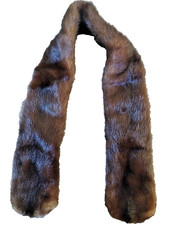 Vintage Mink Fur Collar Dark Brown 35" long; 4" wide