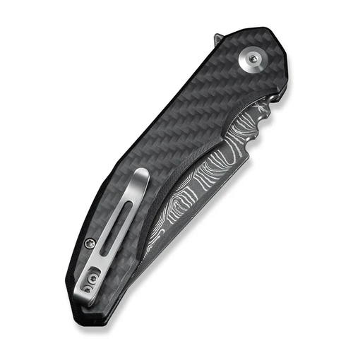 Civivi Knives Bluetick C23050-DS2 Twill Carbon Fiber Damascus Steel Knife - Picture 6 of 8