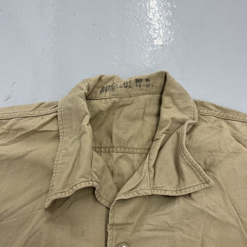 Camisa de algodón de lona militar tostada del ejército de Estados Unidos vintage de los años 50 verdadera vintage - Imagen 4 de 4