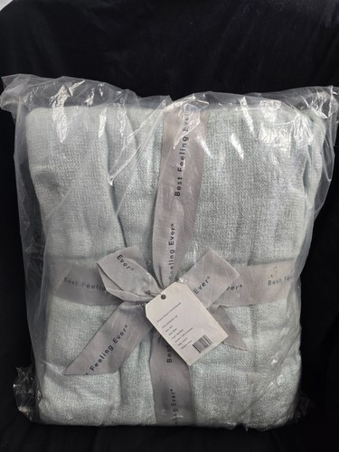 Berkshire Woven Chenille Blanket Soft. 108 In X 90in, Spa blue - Picture 1 of 6