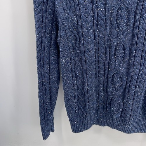 L. L. Bean Heritage Suave Algodón Orgánico Pescador Pescado Cable Tejido Suéter Talla M - Imagen 3 de 7